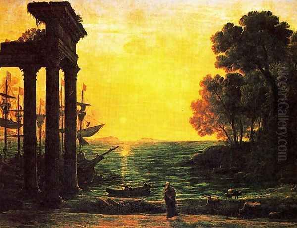 Marina with Ezekiel crying on the ruins of Tyre Oil Painting by Claude Lorrain (Gellee)