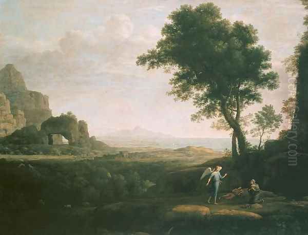 Hagar and Ishmael in the Desert Oil Painting by Claude Lorrain (Gellee)