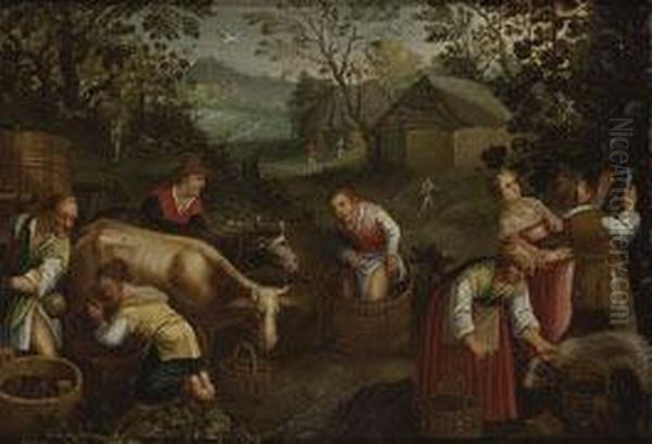 El Otono Oil Painting by Jacopo Bassano (Jacopo da Ponte)