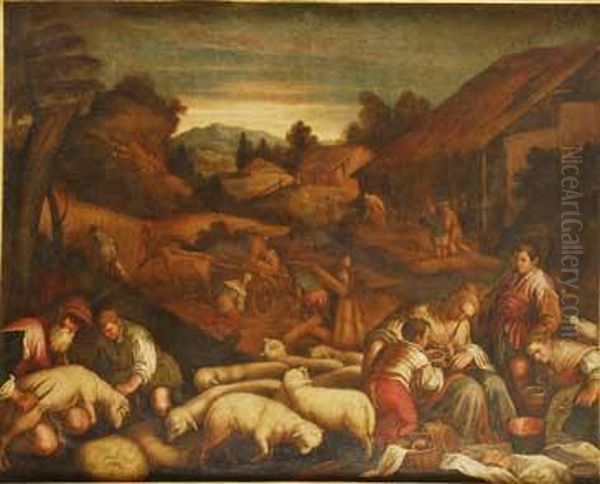 Primavera Y Verano Oil Painting by Jacopo Bassano (Jacopo da Ponte)