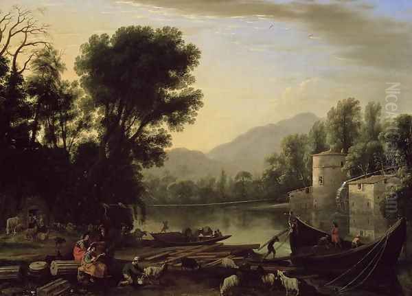 Mill on a River, c.1631 Oil Painting by Claude Lorrain (Gellee)