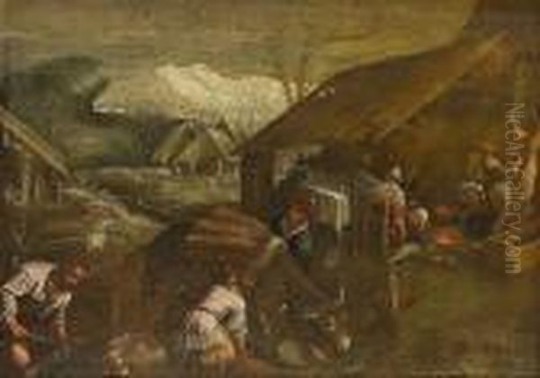 An Allegory Of Winter Oil Painting by Jacopo Bassano (Jacopo da Ponte)