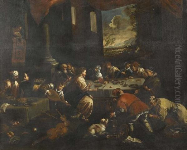 Hochzeit Zu Kana. Oil Painting by Jacopo Bassano (Jacopo da Ponte)