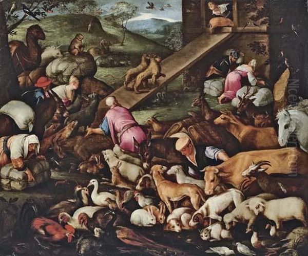 Noah's Ark Oil Painting by Jacopo Bassano (Jacopo da Ponte)