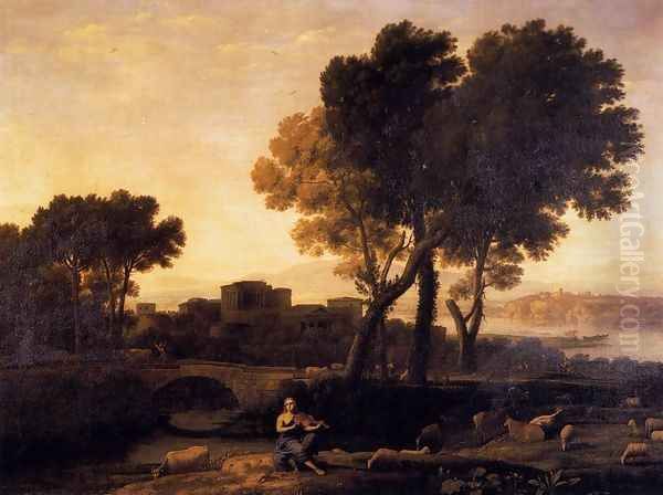 Apollo Guarding the Herds of Admetus 1654 Oil Painting by Claude Lorrain (Gellee)