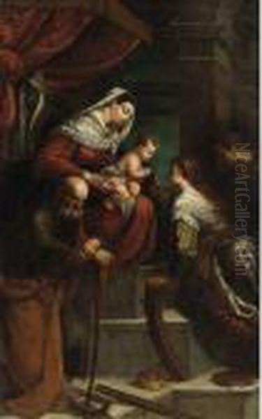 The Mystic Marriage Of St. Catherine Oil Painting by Jacopo Bassano (Jacopo da Ponte)