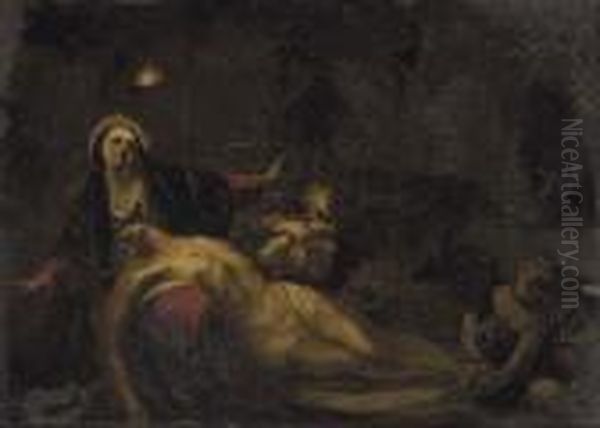 The Pieta Oil Painting by Jacopo Bassano (Jacopo da Ponte)