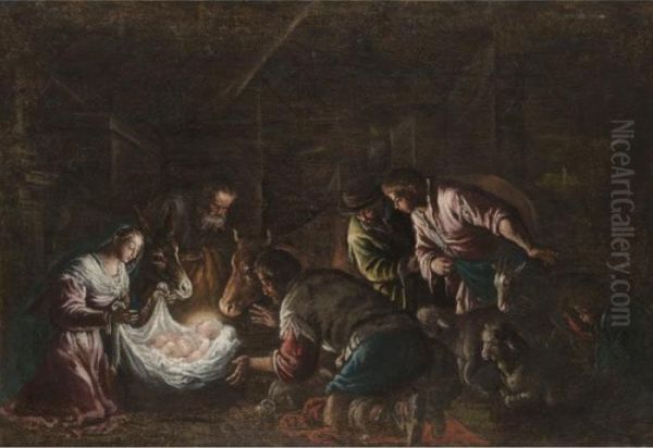 Herds Oil Painting by Jacopo Bassano (Jacopo da Ponte)