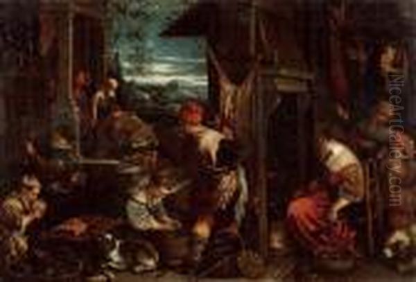 Die Ruckkehr Des Verlorenen Sohnes. Oil Painting by Jacopo Bassano (Jacopo da Ponte)