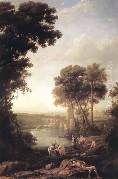 Landscape with the Finding of Moses 1637-39 Oil Painting by Claude Lorrain (Gellee)