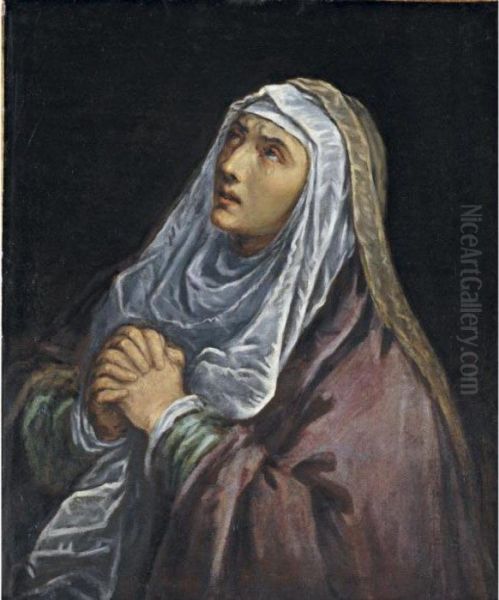 Mater Dolorosa Oil Painting by Jacopo Bassano (Jacopo da Ponte)