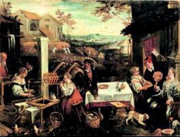 Allegoria Dell'estate Oil Painting by Jacopo Bassano (Jacopo da Ponte)