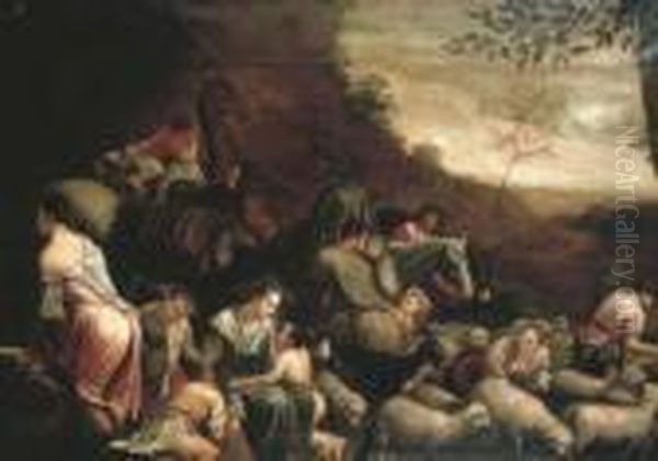 Jacob's Journey Oil Painting by Jacopo Bassano (Jacopo da Ponte)