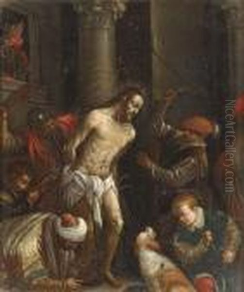 The Scourging Of Christ Oil Painting by Jacopo Bassano (Jacopo da Ponte)