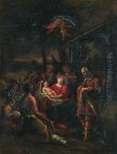 The Adoration Of The Shepherds Oil Painting by Jacopo Bassano (Jacopo da Ponte)