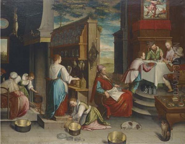 The Supper At Emmaus Oil Painting by Jacopo Bassano (Jacopo da Ponte)