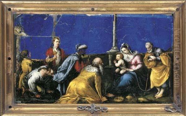 The Adoration Of The Magi Oil Painting by Jacopo Bassano (Jacopo da Ponte)