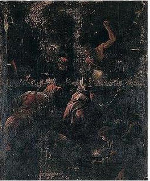 The Mocking Of Christ Oil Painting by Jacopo Bassano (Jacopo da Ponte)