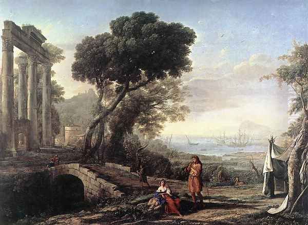 Italian Coastal Landscape 1642 Oil Painting by Claude Lorrain (Gellee)