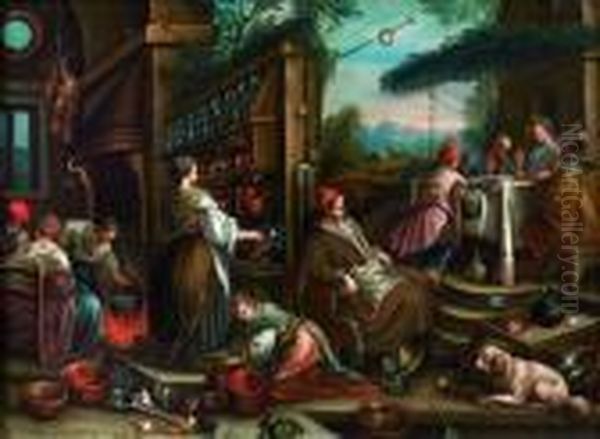 Les Pelerins D'emmaus Oil Painting by Leandro Bassano