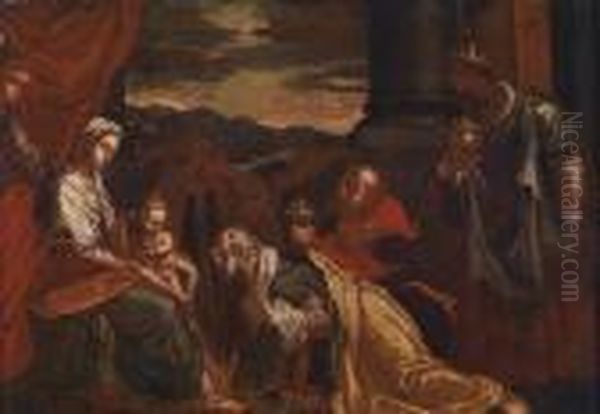 The Adoration Of The Magi Oil Painting by Leandro Bassano