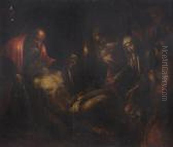 Compianto Su Cristo Morto Oil Painting by Leandro Bassano