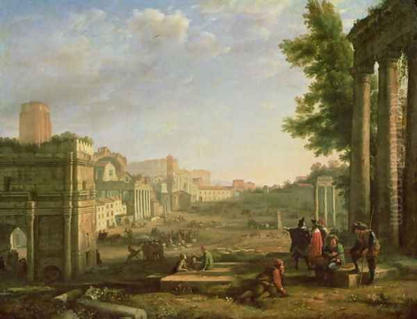 View of the Campo Vaccino, Rome, 1636 Oil Painting by Claude Lorrain (Gellee)