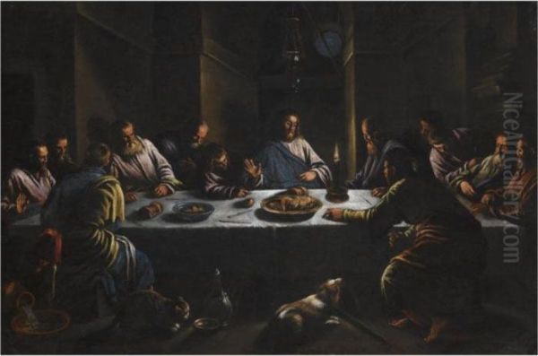 The Last Supper Oil Painting by Leandro Bassano