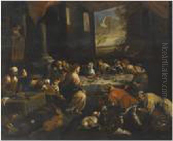 The Wedding At Cana Oil Painting by Leandro Bassano