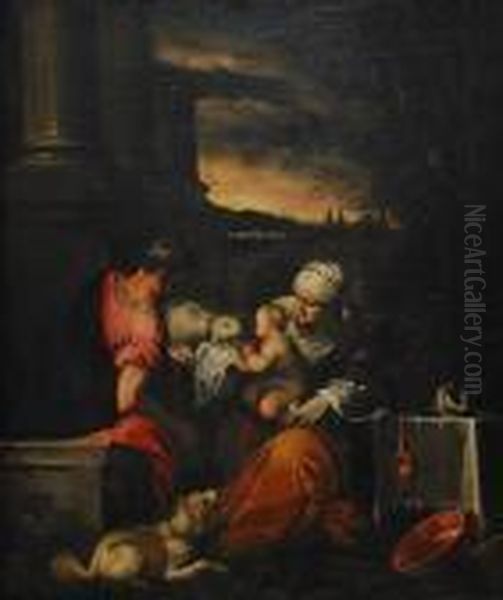 The Holy Family Oil Painting by Leandro Bassano