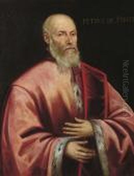 Ritratto Di Pietro Da Ponte Oil Painting by Leandro Bassano