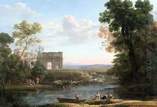 Evening, 1651 Oil Painting by Claude Lorrain (Gellee)