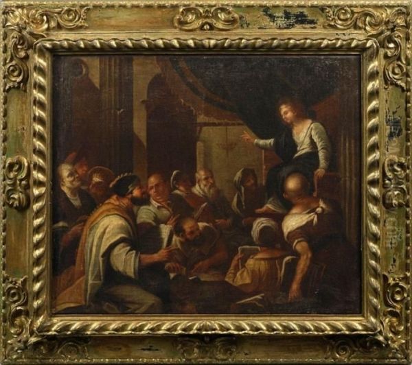 Der Zwolfjahrige Jesus Im Tempel Oil Painting by Leandro Bassano