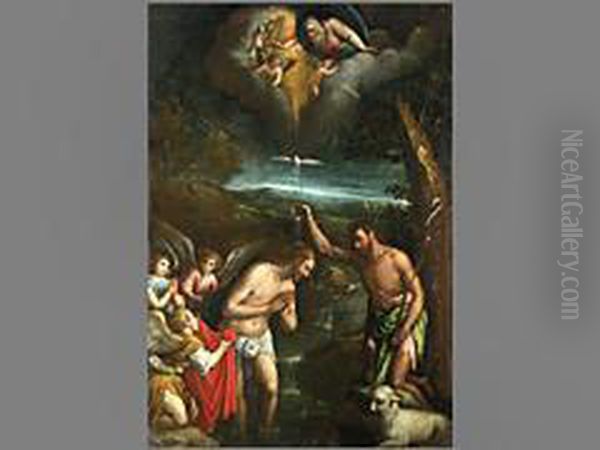 Die Taufe Christi Oil Painting by Leandro Bassano