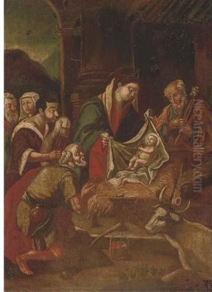 The Adoration Of The Shepherds Oil Painting by Leandro Bassano