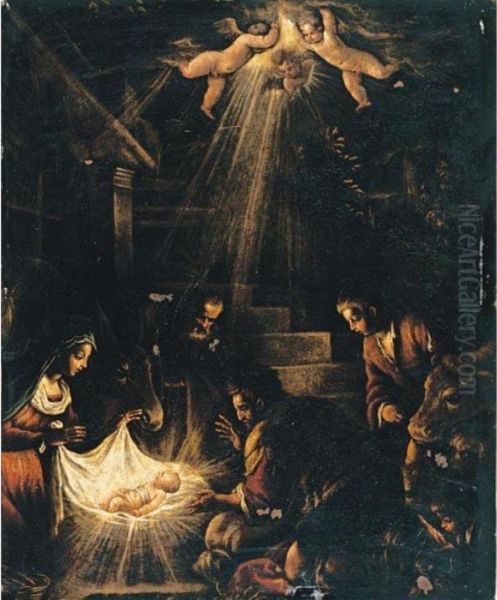 Adorazione Dei Pastori Oil Painting by Leandro Bassano