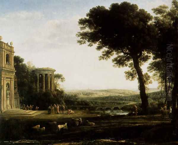 Landscape With A Sacrifice To Apollo Oil Painting by Claude Lorrain (Gellee)