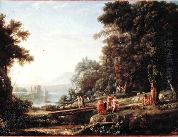 Landscape with Apollo and Marsyas, 1639-40 Oil Painting by Claude Lorrain (Gellee)