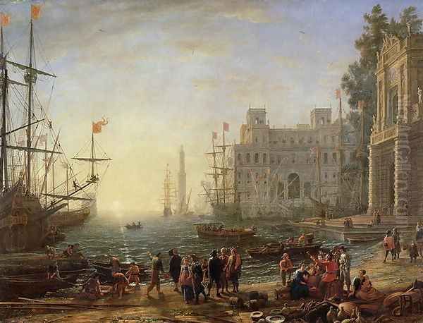 Harbour with Villa Medici, 1637 Oil Painting by Claude Lorrain (Gellee)