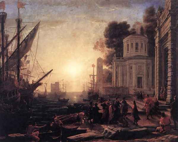 The Disembarkation of Cleopatra at Tarsus 1642-43 Oil Painting by Claude Lorrain (Gellee)