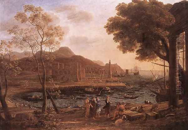 Harbour Scene with Grieving Heliades c. 1640 Oil Painting by Claude Lorrain (Gellee)