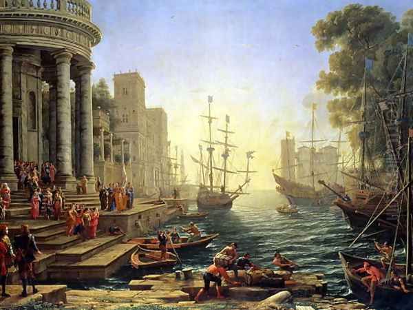 Seaport with the Embarkation of St. Ursula Oil Painting by Claude Lorrain (Gellee)