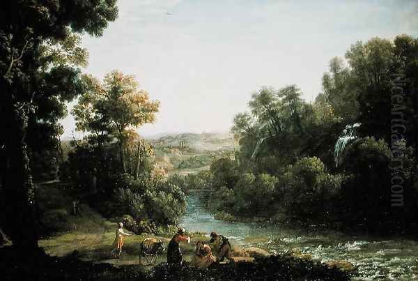 Wooded Landscape with a Brook, 1630 Oil Painting by Claude Lorrain (Gellee)