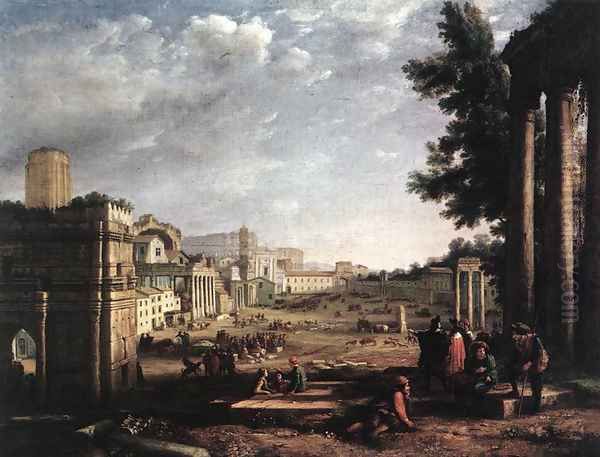 The Campo Vaccino, Rome Oil Painting by Claude Lorrain (Gellee)