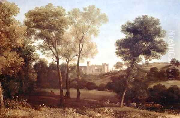 Landscape with Castle Oil Painting by Claude Lorrain (Gellee)