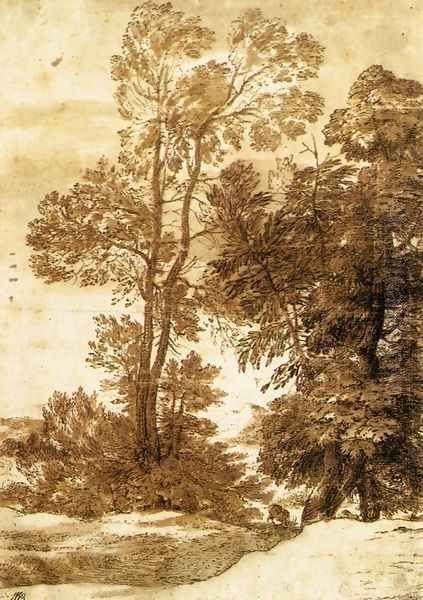 Trees Oil Painting by Claude Lorrain (Gellee)