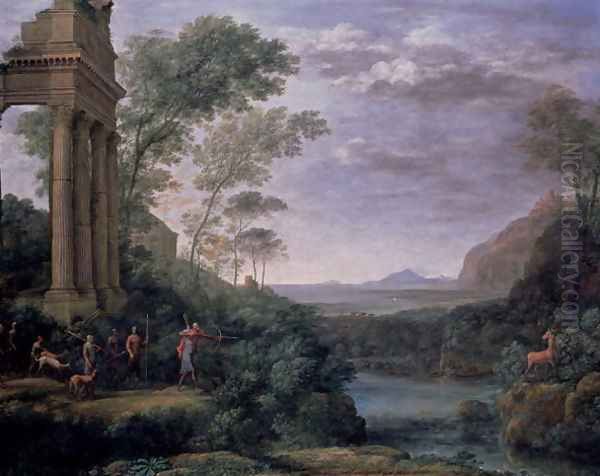 Landscape with Figures Oil Painting by Claude Lorrain (Gellee)