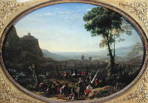 The Pass of Susa Taken by Louis XIII in 1629 Oil Painting by Claude Lorrain (Gellee)