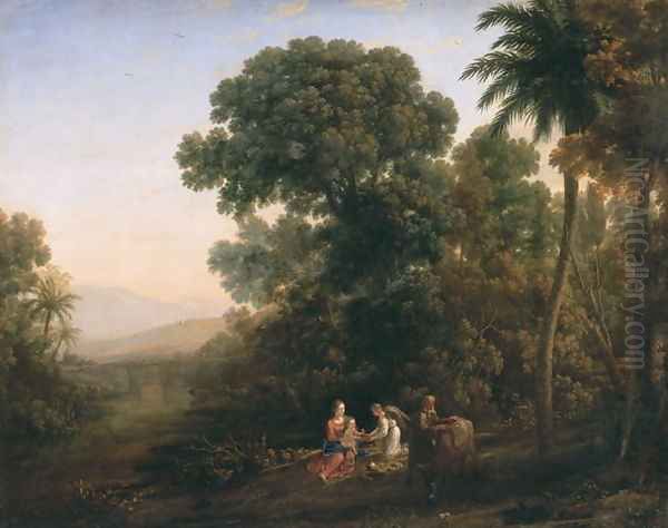 Rest on the Flight into Egypt Oil Painting by Claude Lorrain (Gellee)