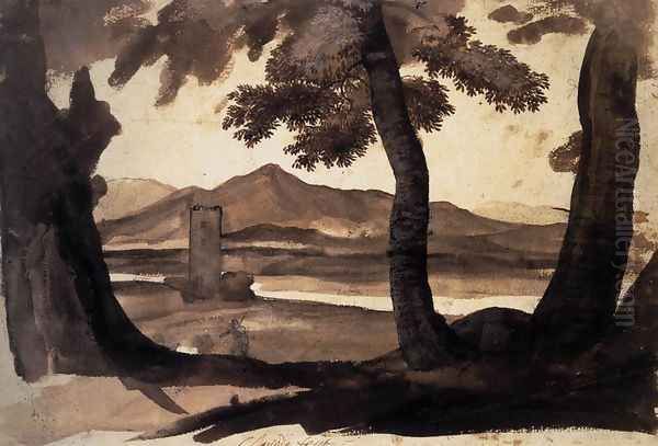 View of the Campagna Oil Painting by Claude Lorrain (Gellee)